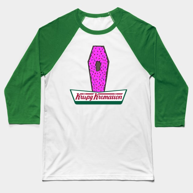 Krispy Kremation Baseball T-Shirt by kickpunch